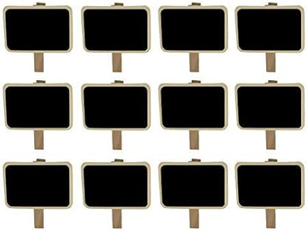 Miraclekoo 12 Mini Retangle Chalkboard Blackboard with Wooden Clip Message Board Signs and Labels... | Amazon (US)