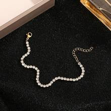 1pc 18K Gold Plated Stainless Steel Bracelet With Zirconia Stones, French Fashion Style, Suitable... | SHEIN
