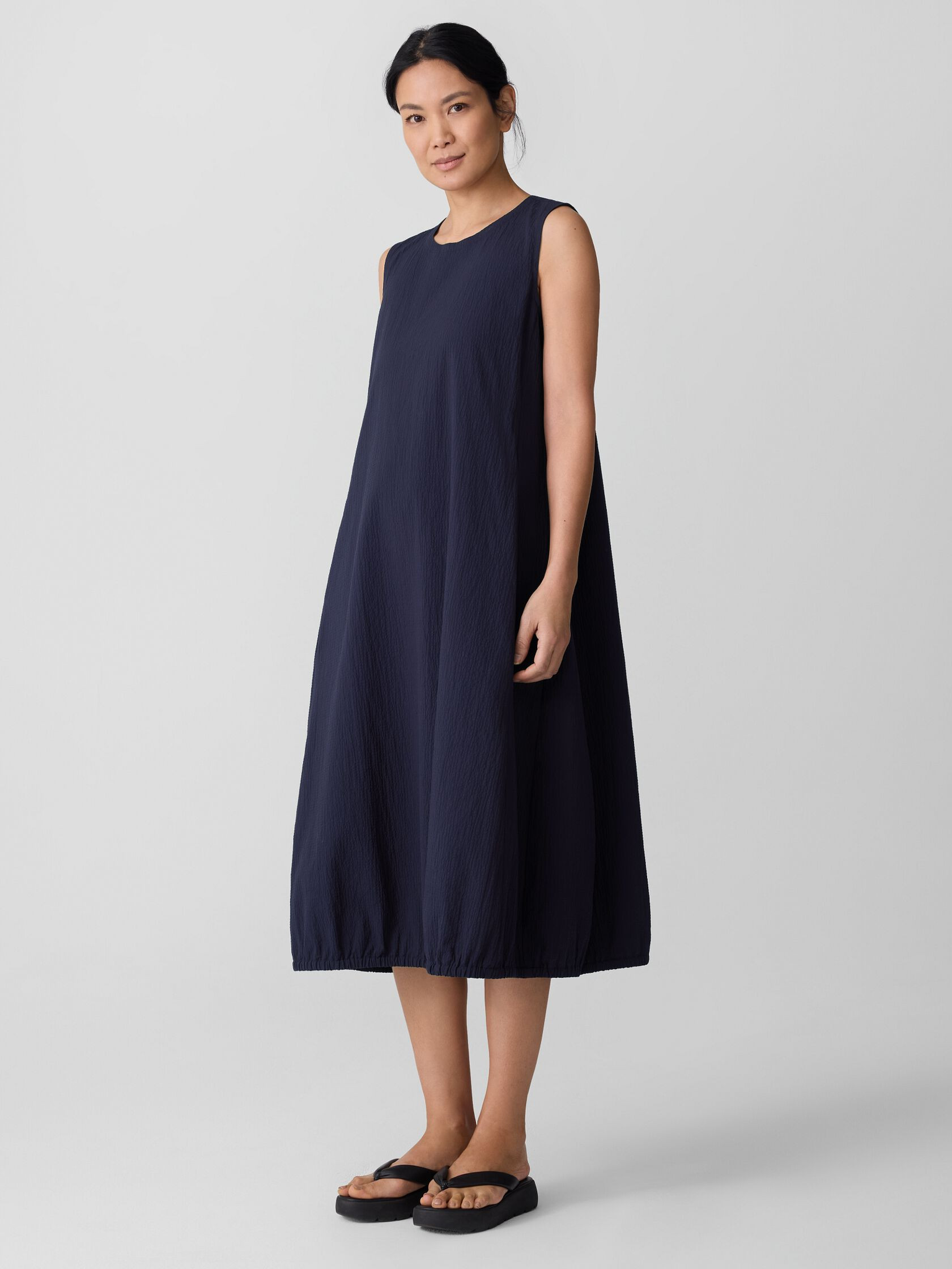 Organic Cotton Pucker Lantern Dress | Eileen Fisher