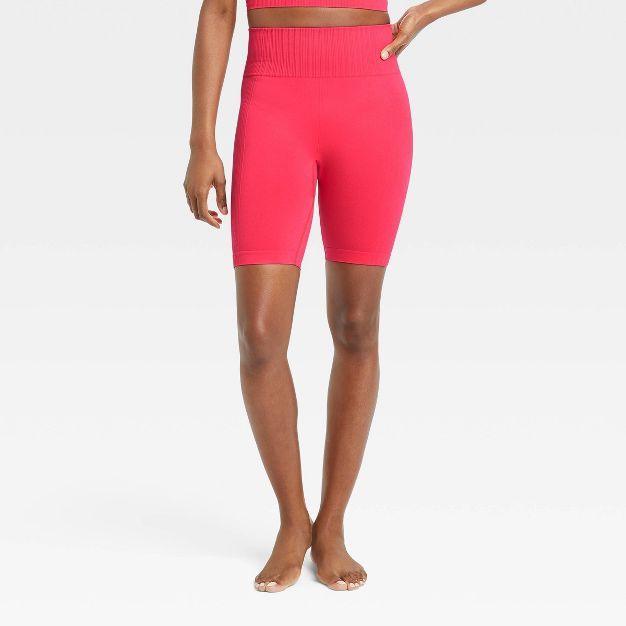 Women's Seamless Ribbed Bike Shorts - All in Motion™ | Target