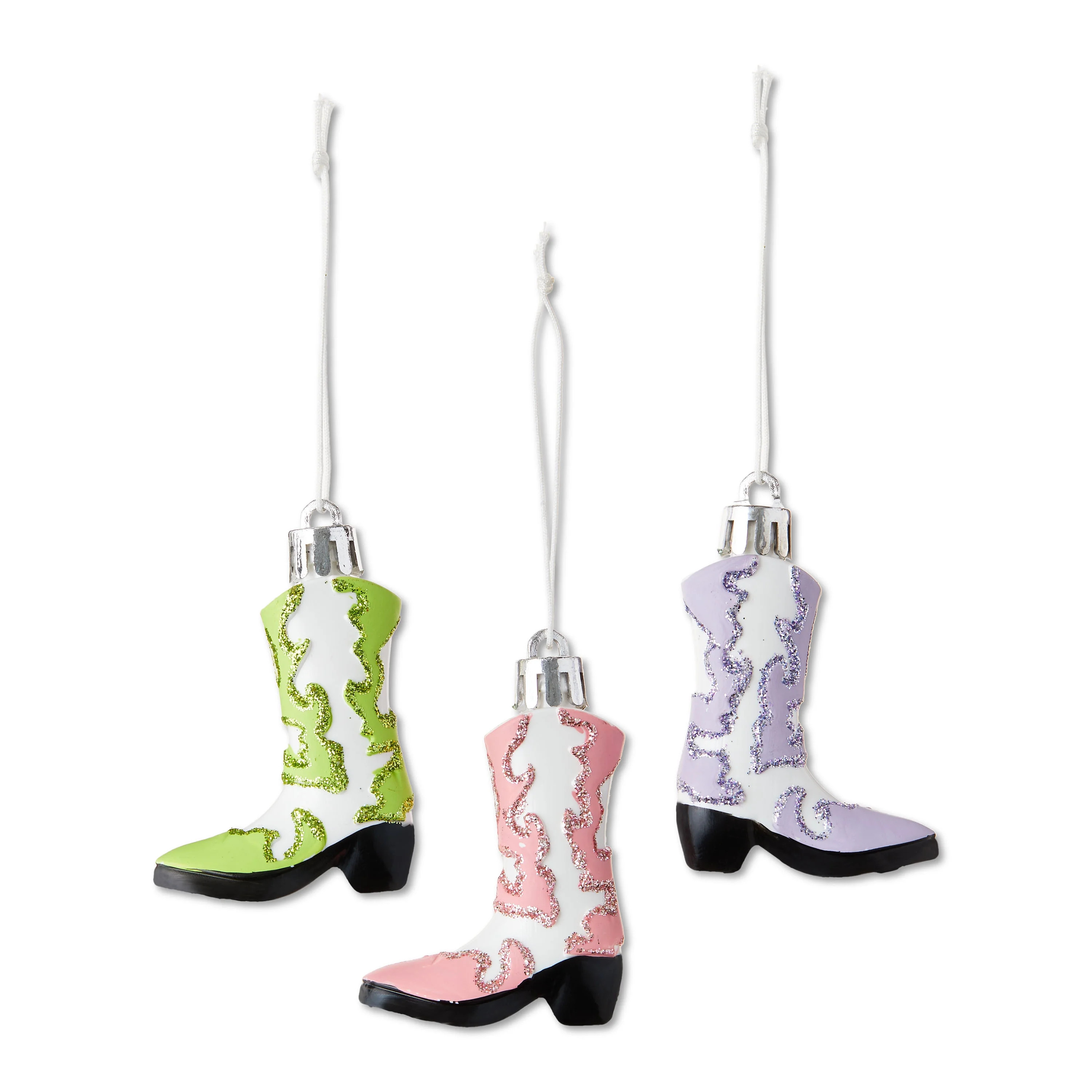 Multicolor Cowgirl Boots Mini Christmas Ornaments, 3 Count, by Holiday Time | Walmart (US)