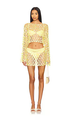 superdown Coralie Skirt Set in Baby Yellow from Revolve.com | Revolve Clothing (Global)