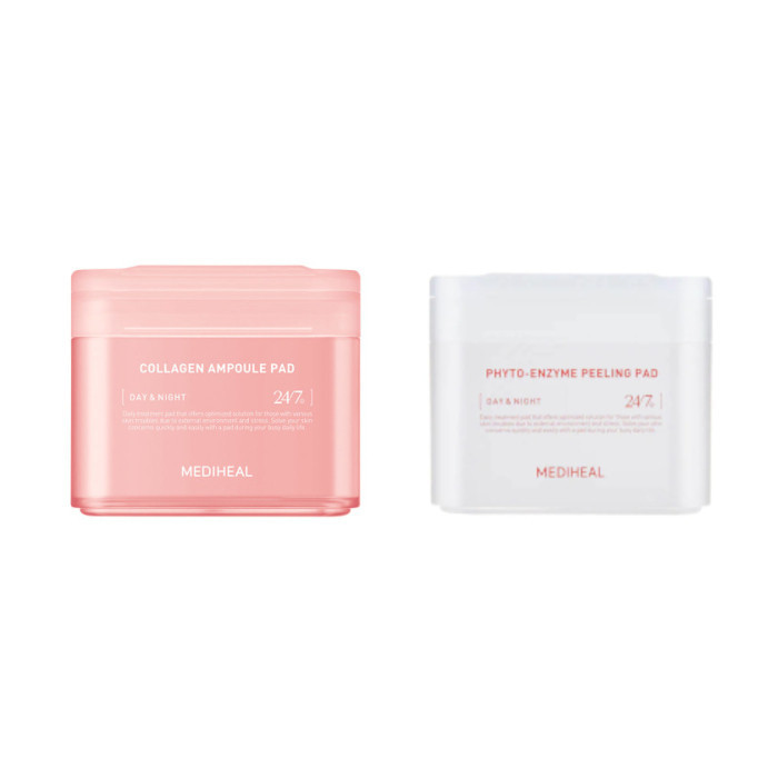 Mediheal - Collagen Ampoule Pad - 100ea (1ea) + Phyto-Enzyme Peeling Pad - 90ea (1ea) Set | Stylevana