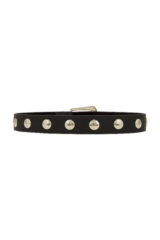 Jordana Mini Moto Belt in Black & Silver | Revolve Clothing (Global)