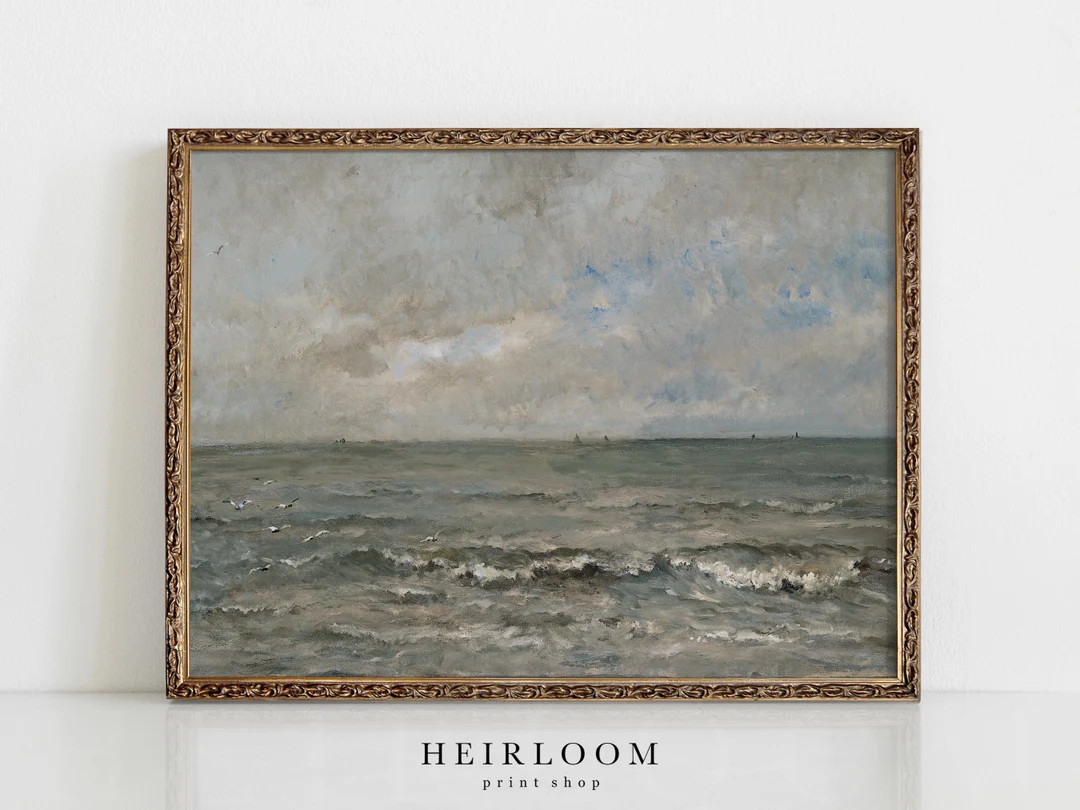 Vintage Sea Print Ocean Painting Seascape ART PRINT Seaway - Etsy Canada | Etsy (CAD)