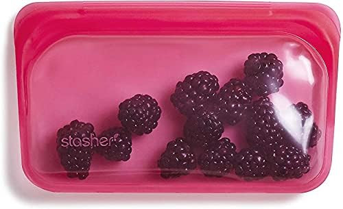 Stasher Silicone Reusable Storage Bag, Snack (Raspberry) | Food Meal Prep Storage Container | Lun... | Amazon (US)