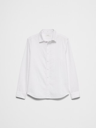 Slim-Fit Linen-Blend Shirt | Banana Republic Factory