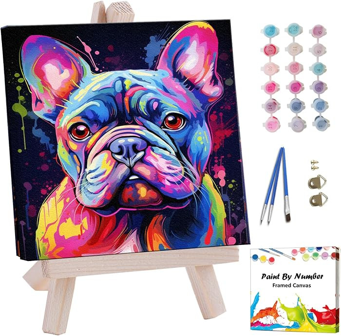 Artunion Framed Paint by Numbers Kit for Adults Beginners & Kids Ages 8-12,French Bulldog Paint b... | Amazon (US)