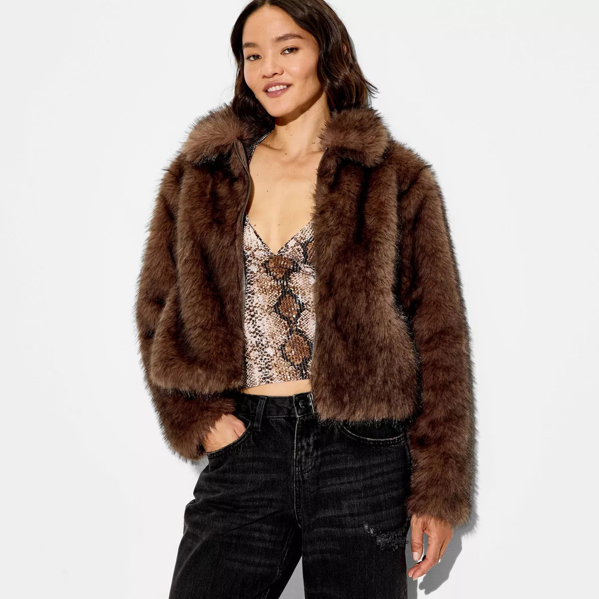 Women's Faux Fur Jacket - Wild Fable™ | Target