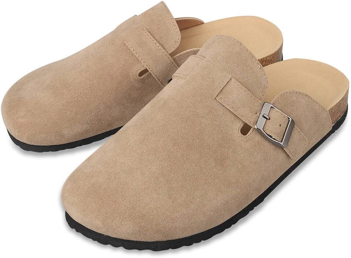 Clogs for Women Men Dupes Unisex Slip-on Potato Shoes Footbed Suede Cork Clogs and Mules | Amazon (US)