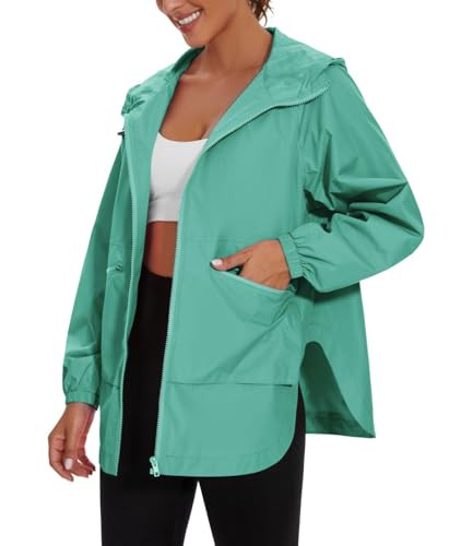 Amazon.com: PESION Women's Waterproof Rain Jacket Lightweight Hooded Raincoat for Hiking Travel O... | Amazon (US)