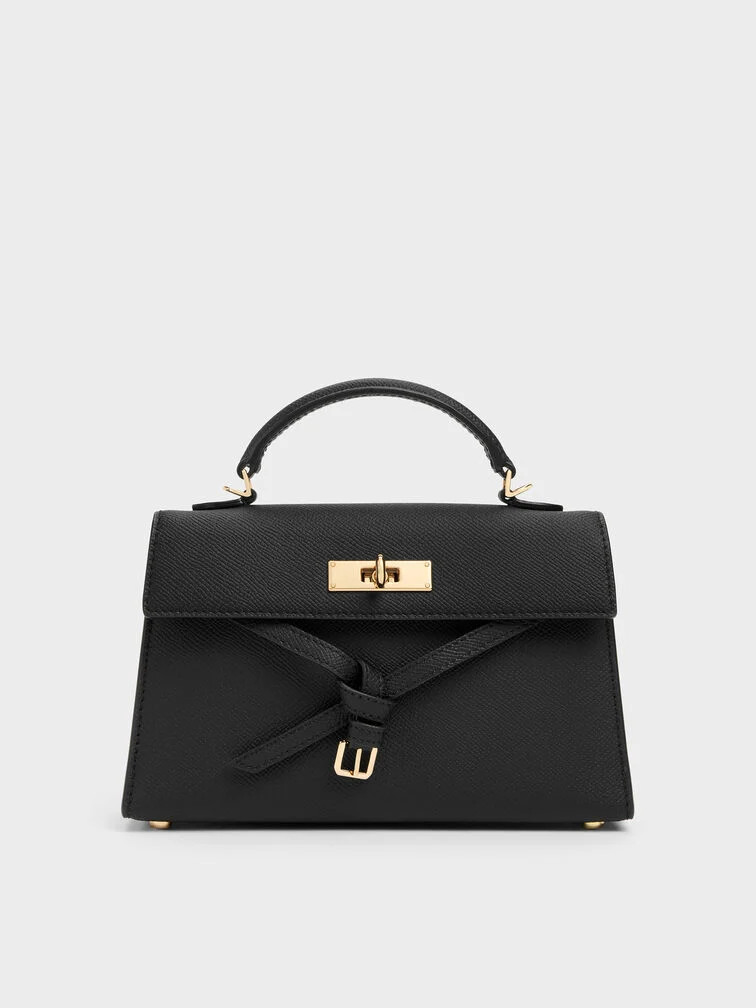 Sand Beige Tricha Knotted-Belt Top Handle Bag | CHARLES & KEITH | Charles & Keith US