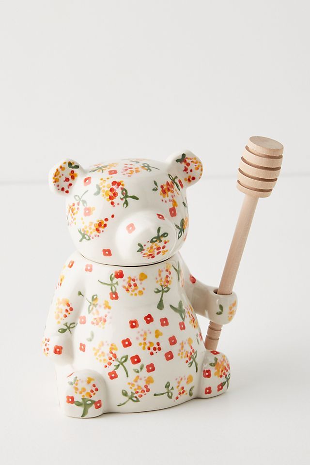 Floral Bear Honey Pot | Anthropologie (US)