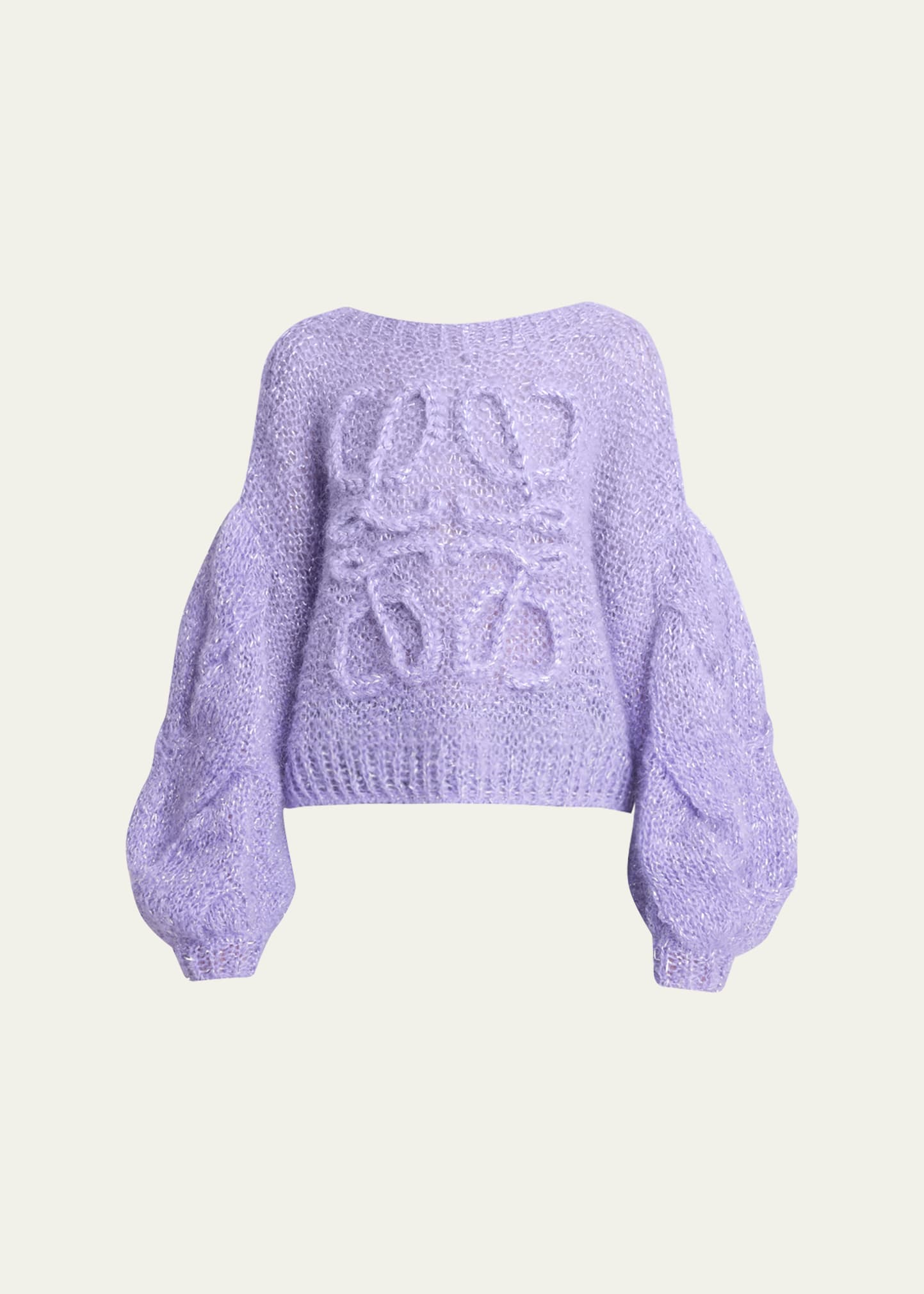 Loewe Lurex Mohair Sweater with Anagram Detail | Bergdorf Goodman