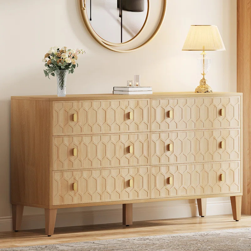 Layanni 6 - Drawer Dresser, Wood Double Dresser for Bedroom | Wayfair North America