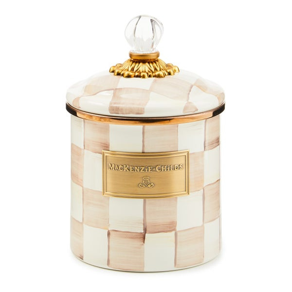 MacKenzie-Childs Mocha Check Small Canister | MacKenzie-Childs