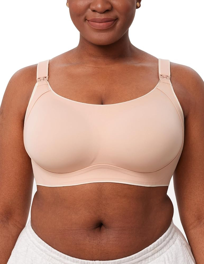 Momcozy Busty Nursing Bras, Full Coverage Maternity Bra U Neck Side Support Plus Size Pregnancy B... | Amazon (US)