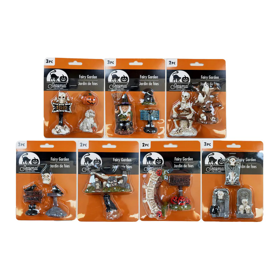 Seasonal Collection Fairy Garden Mini Halloween Decor, Assorted Designs, 2-pc And 3-pc Packs. | DollarTree