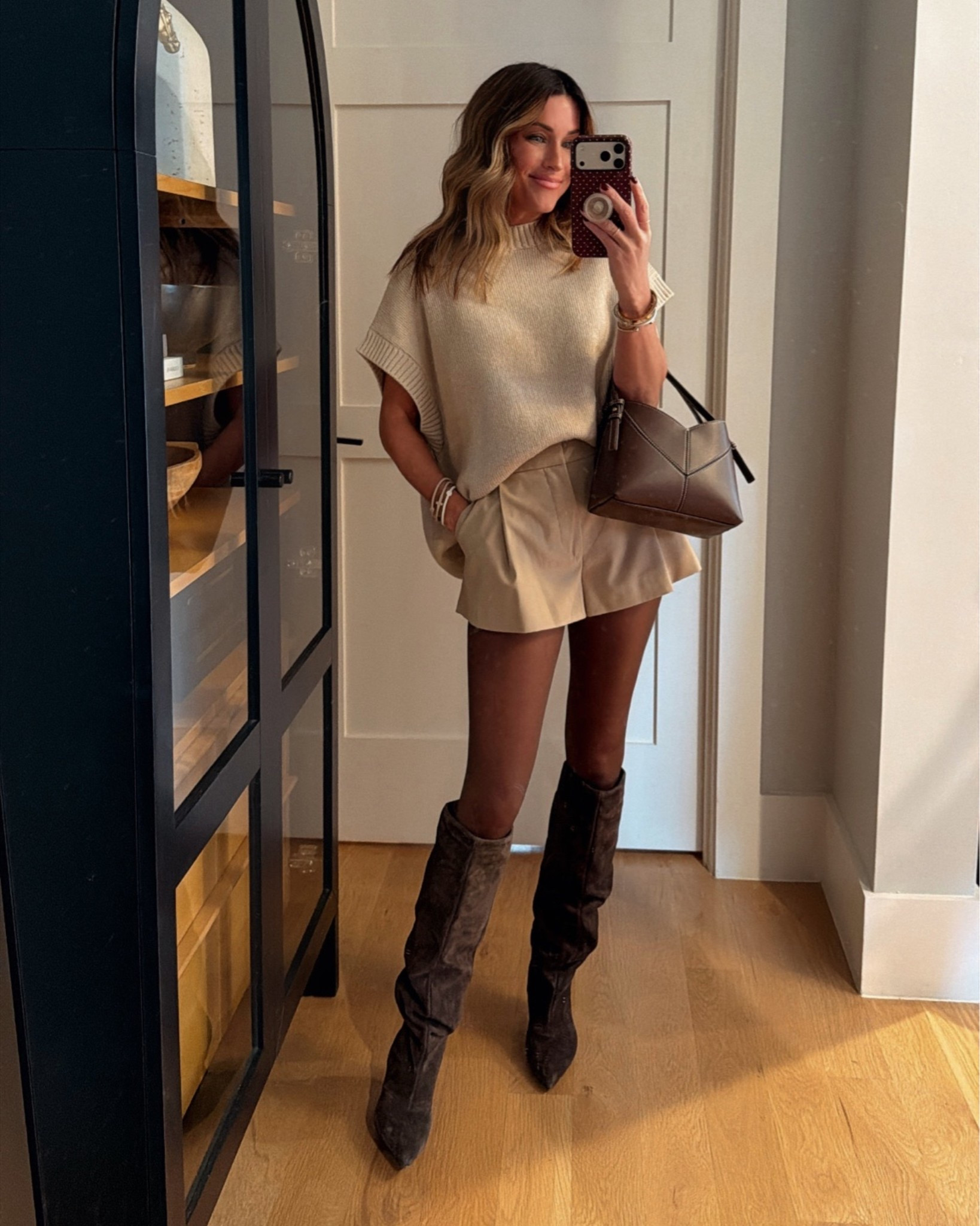 So perfect for date night! I have these shorts in 3 colors and brown sheer tights for fall have been a go-to year after year.🤌🏼 // small in sweater, xs in shorts.

#LTKootd #LTKgrwm #LTKSeasonal