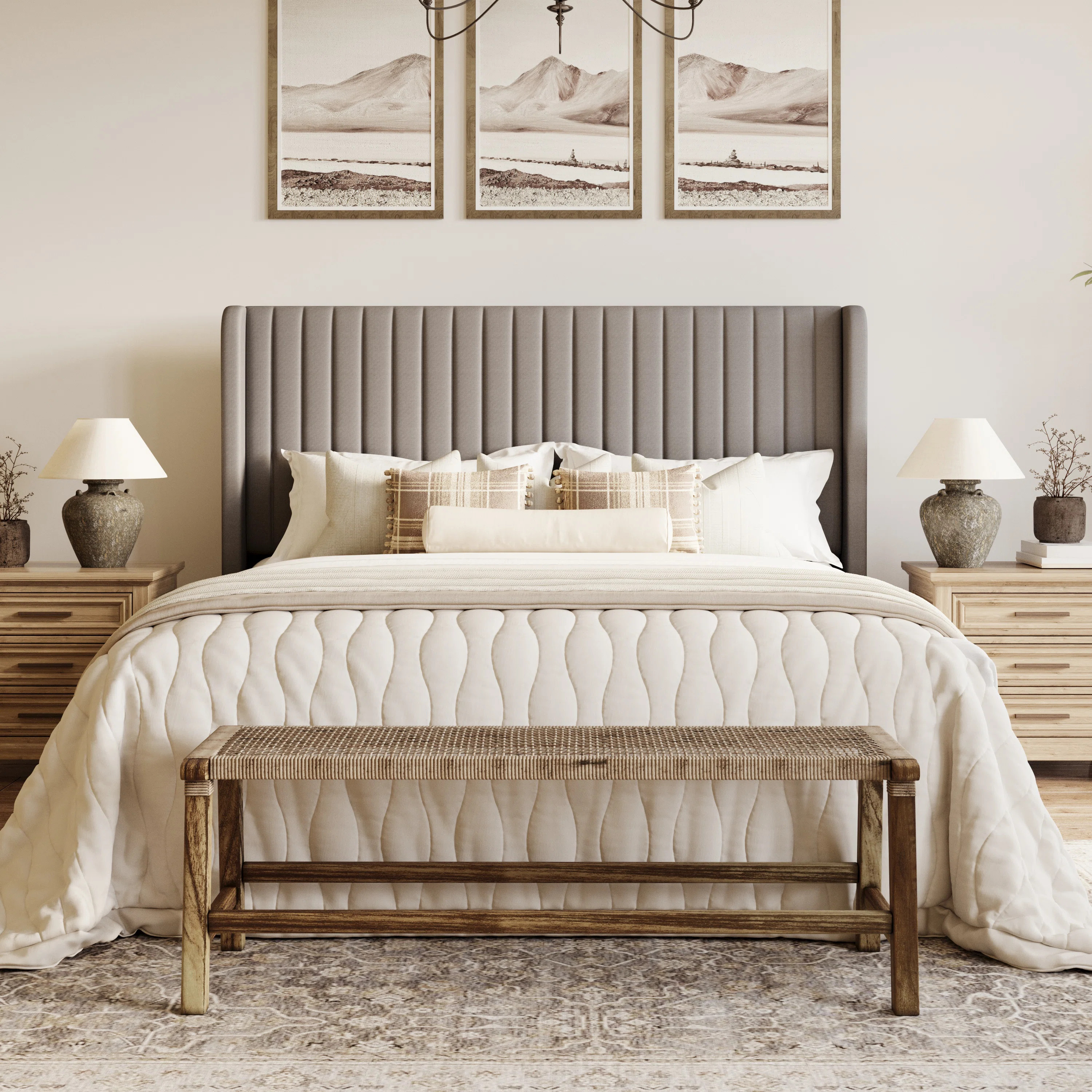 Willa Arlo\u2122 Interiors Candler Velvet Upholstered Platform Bed with Wingback Headboard and Wo... | Wayfair North America