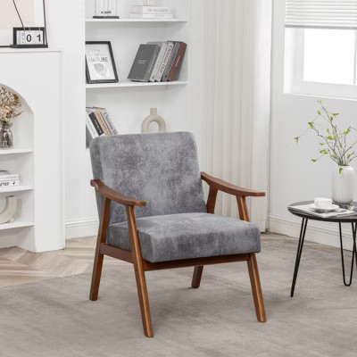 Accent Chair with Solid Wood Frame, Compact Comfortable Seating and Sleek Profile, Mid-Century Modern Design | Target
