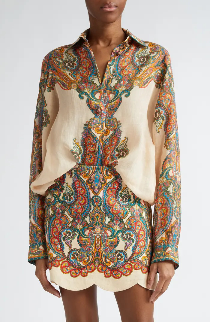 Zimmermann Ottie Paisley Print Oversize Shirt | Nordstrom | Nordstrom