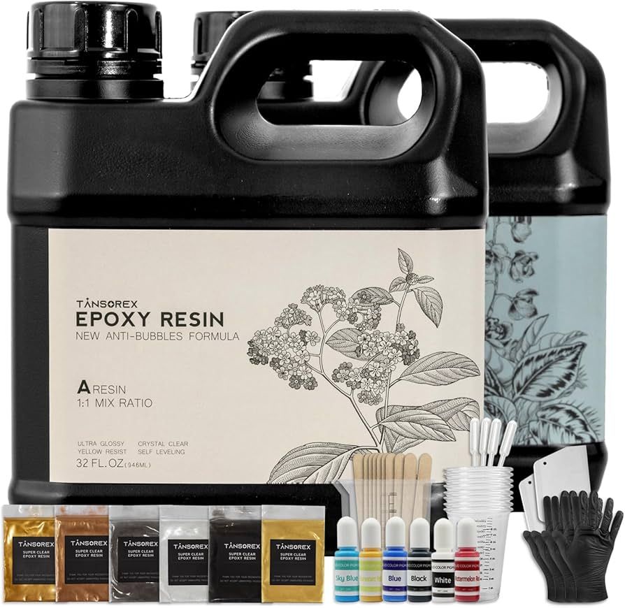 Epoxy Resin 64OZ Kit - Color Kit-Crystal Clear Art Resin and Hardener Kit for Beginners,No Yellow... | Amazon (US)