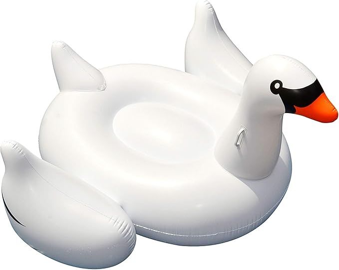 Swimline 90621 Giant Swan Inflatable Ride-On Pool Float, 1-Pack, White | Amazon (US)
