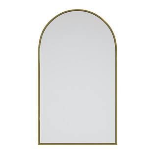 Glass Warehouse 22 in. W x 38 in. H Framed Arched Bathroom Vanity Mirror in Satin Brass-MF-ARC-38... | The Home Depot