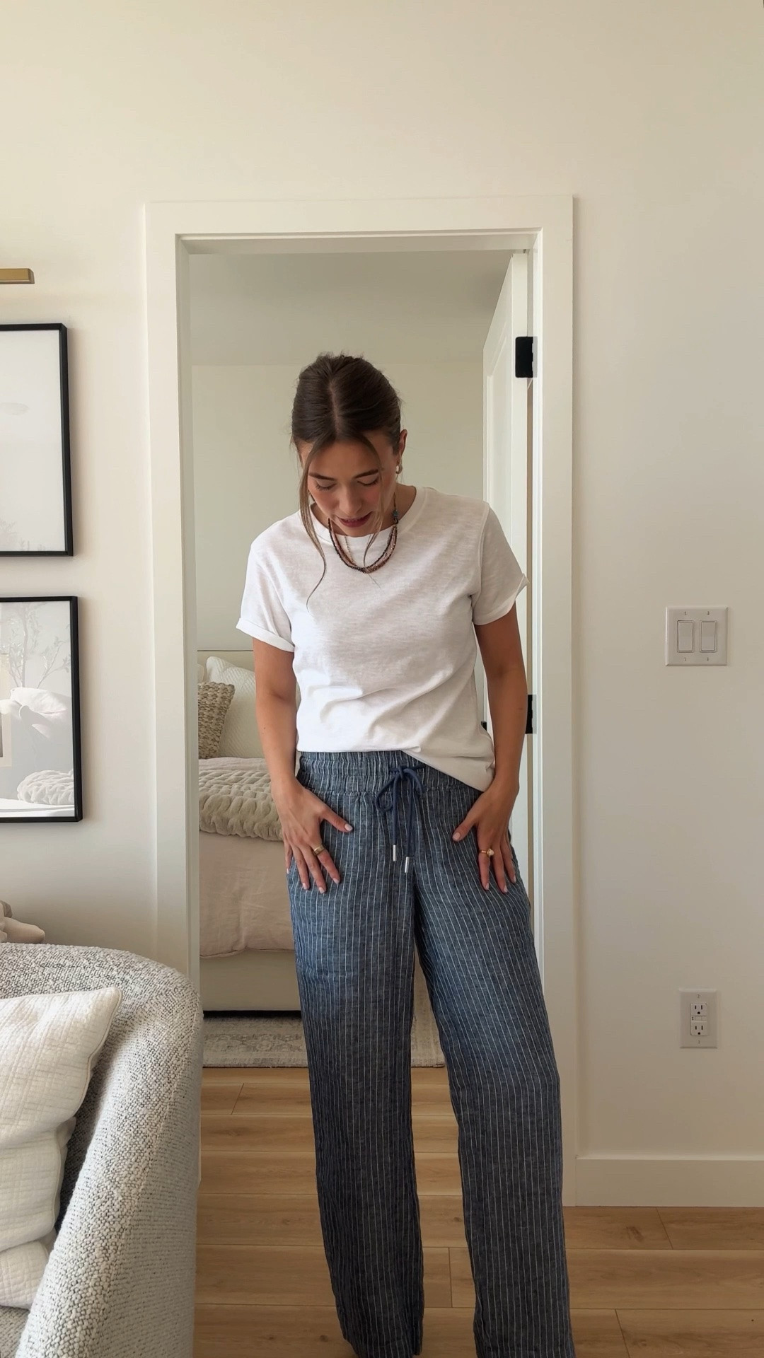 Love these linen pants & cotton t-shirt from @Quince ! Wearing size XS in pants & small t-shirt! 🤍 #quincepartner

#LTKsale #LTKstyletip #LTKsummer