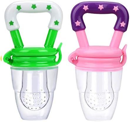 Baby Pacifier Food and Fruit Feeder, Silicone Teether, Medium Size for Baby Girl 6-9 Months Old, ... | Amazon (US)