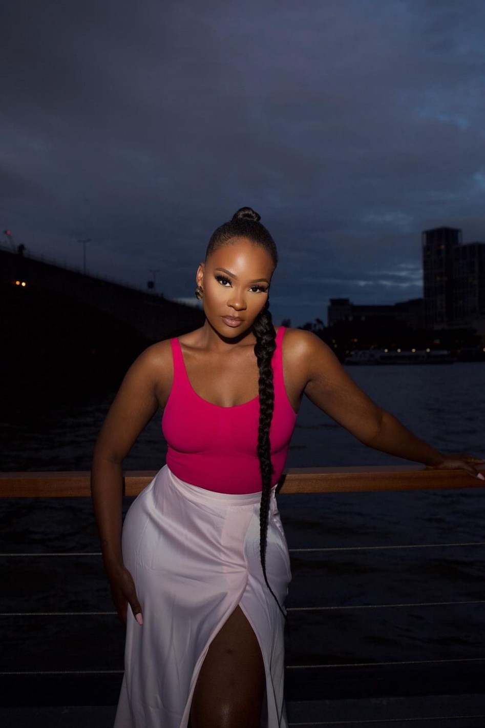 Hot pink low scoop vest, bodysuit, baby pink satin skirt, midi, maxi skirt, plt.

#LTKSeasonal #LTKeurope #LTKstyletip