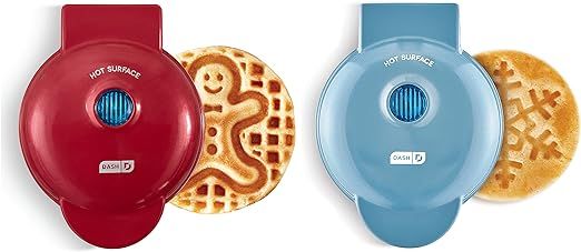 Dash Mini Waffle Maker (2 Pack) for Individual Waffles Hash Browns, Keto Chaffles with Easy to Cl... | Amazon (US)