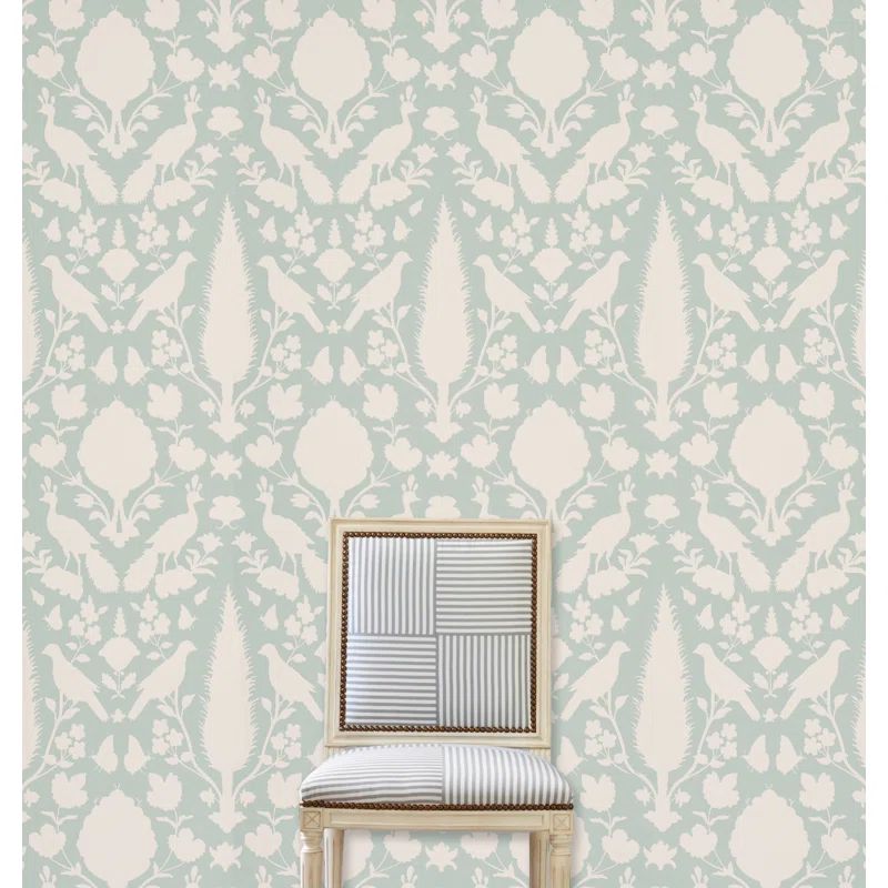 Green/Beige Chenonceau 27' L x 27 " W Wallpaper Roll | Wayfair Professional