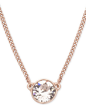 Givenchy, Crystal Pendant Necklace, 16 | Macy's