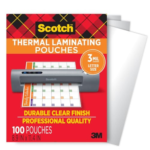 Scotch Thermal Laminating Pouches, for Use with Thermal Laminators, 8.9 x 11.4 Inches, Letter Size Sheets, 100-Pack | Amazon (US)
