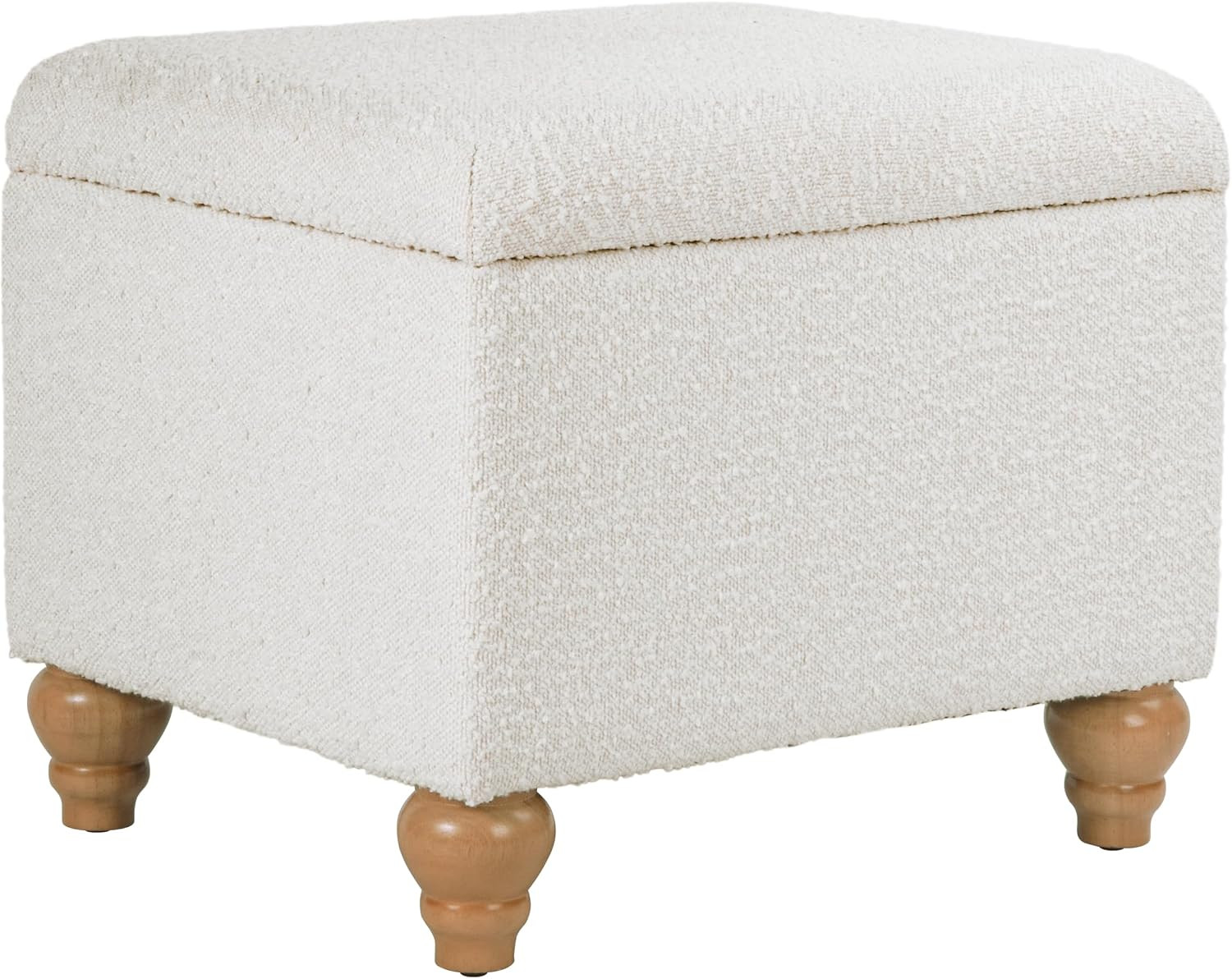 Spatial Order 22" Medium Rectangular Storage Ottoman - Cream Boucle | Amazon (US)