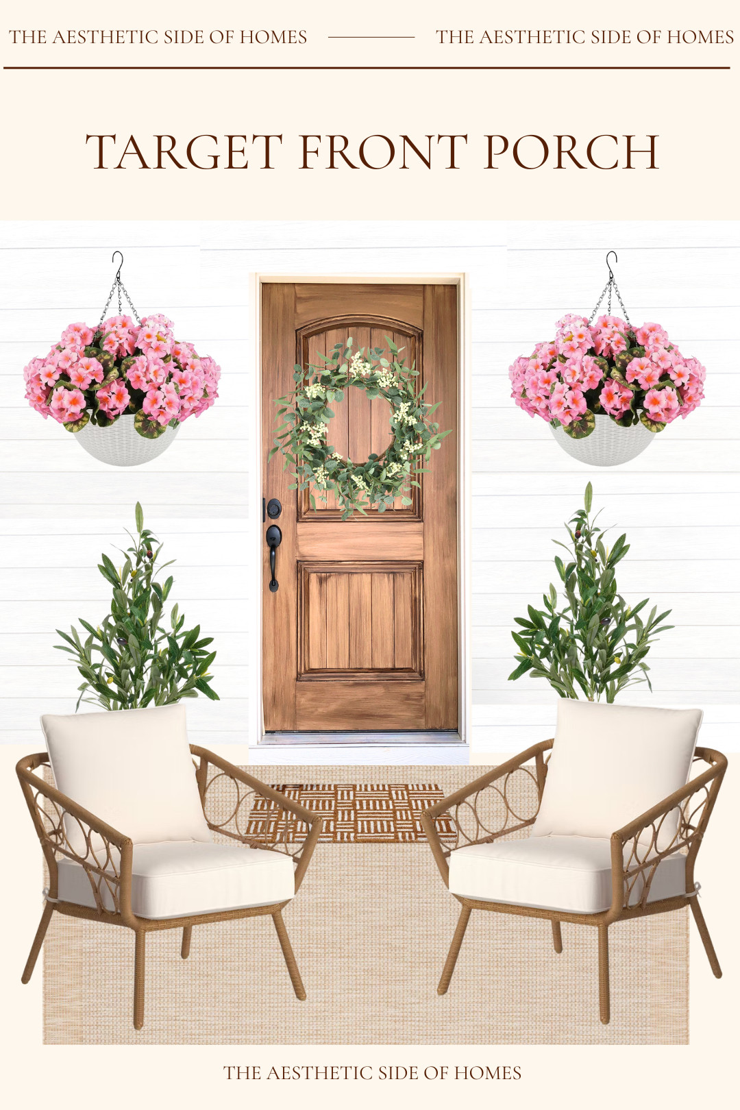 I love the pink hanger planters on this inviting front porch from Target. 

 #LTKSpringSale #LTKSeasonal #LTKHome