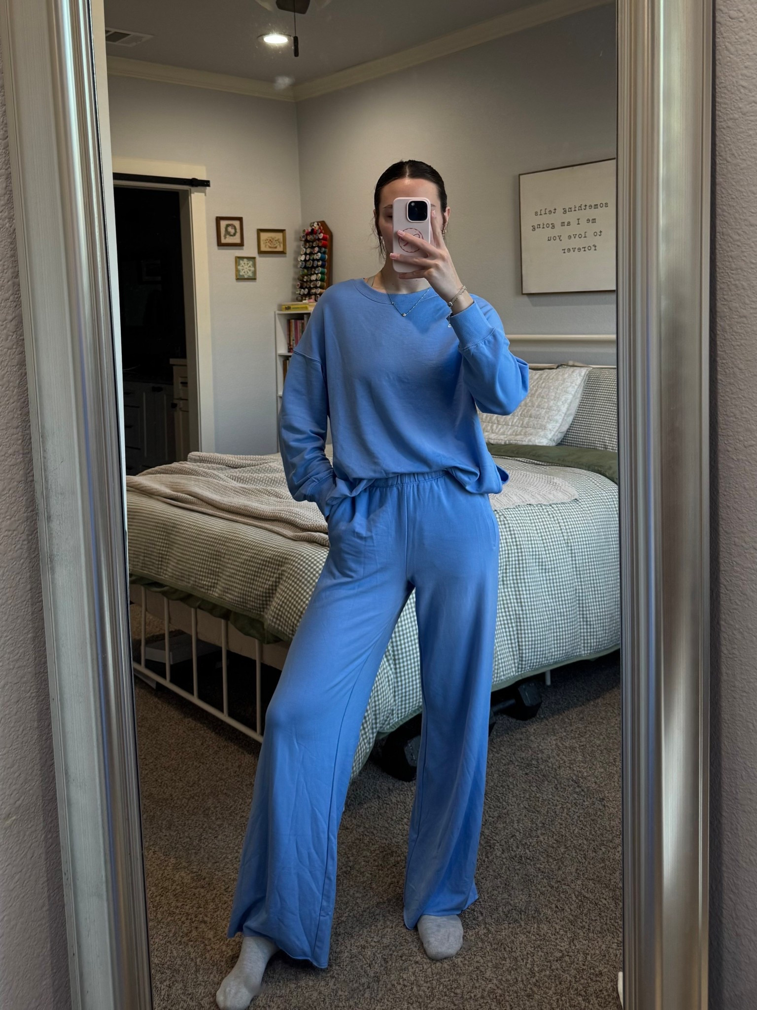 Comfy & cozy lounge set!! 
Wearing an XS in pants & a S in the top! 
#LTKmatchingset #LTKloungewear

#LTKootd #LTKmorningroutine #LTKselfcare