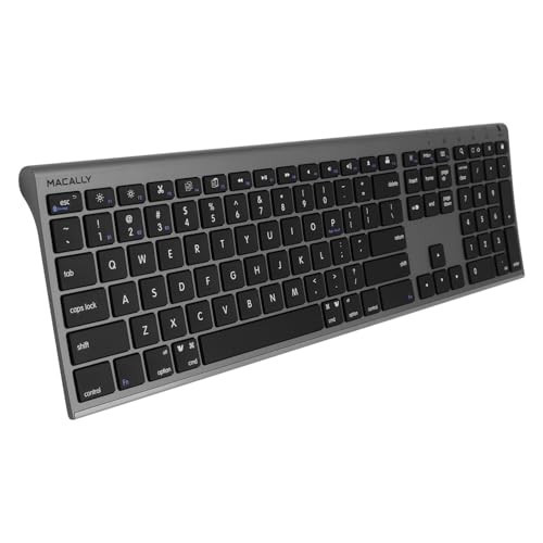 Macally Wireless Bluetooth Keyboard for Mac - Compatible Apple Keyboard or MacBook Pro/Air, iMac - Multi-Device, Up to 3 Devices with 110 Keys, 20 Shortcuts, Numeric Keypad, and Rechargeable | Amazon (US)