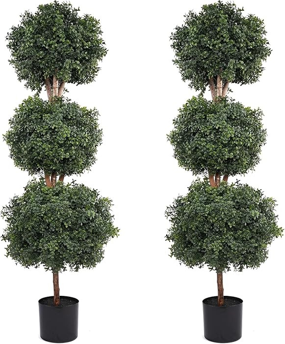 47in Artificial Three-Ball Boxwood Planting Garden Tree 4FT, Artificial Garden Ball Outdoor 2-Pie... | Amazon (US)