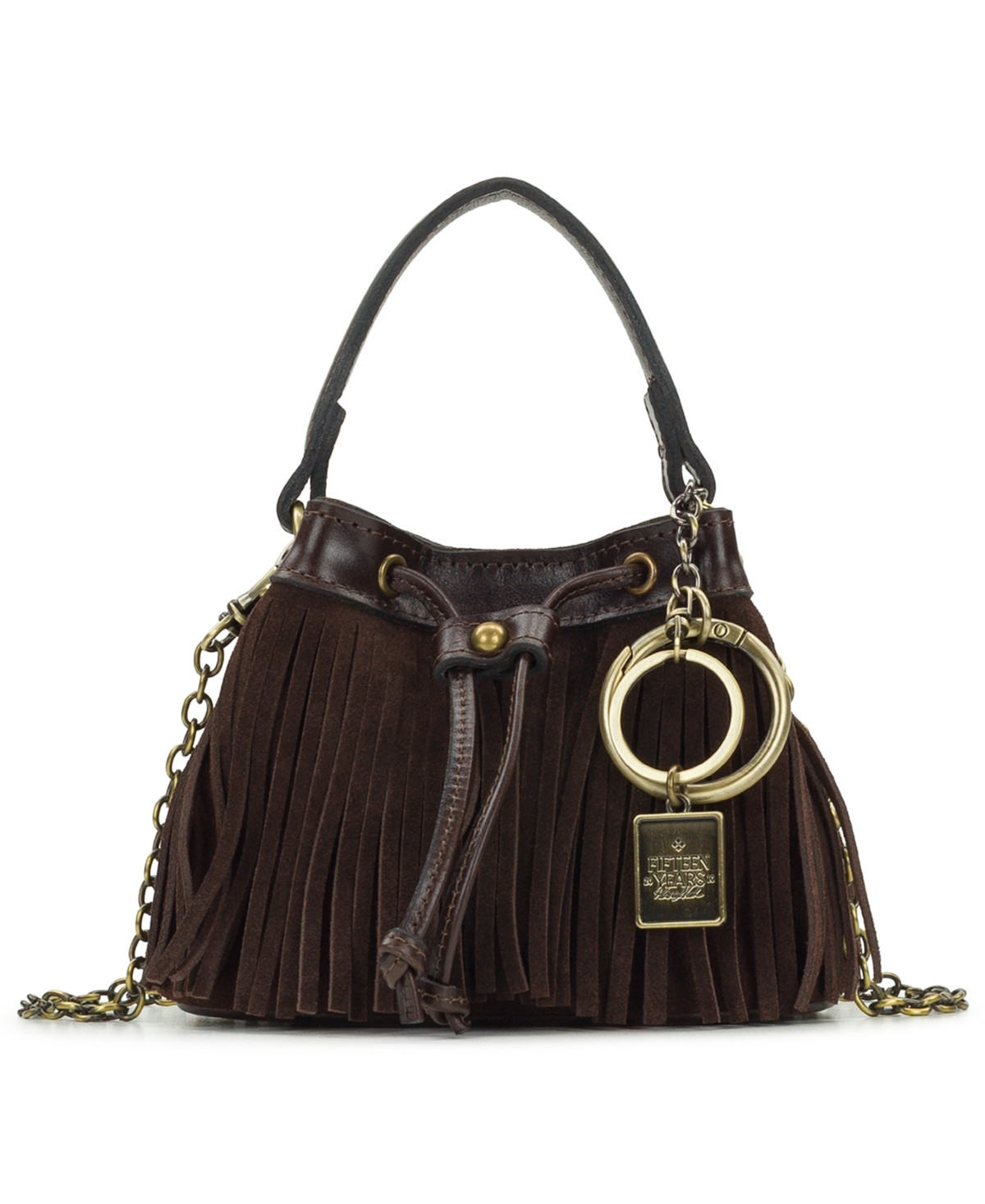 Patricia Nash Mini Elisa Bag with Charm - Chocolate Suede | Macy's
