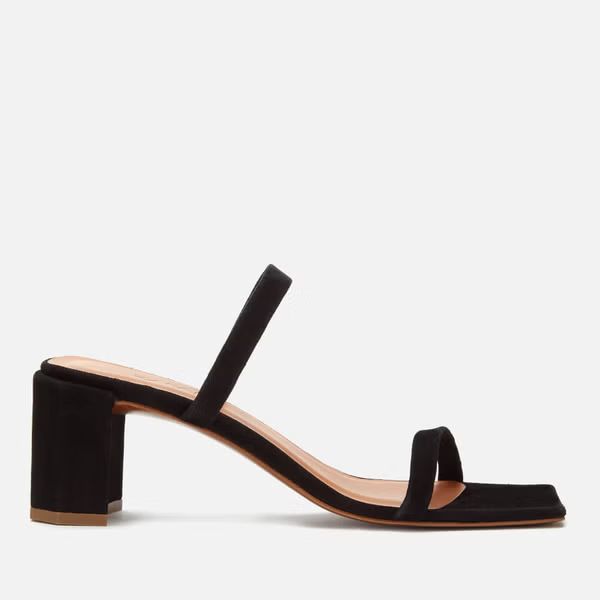 BY FAR Women's Tanya Suede Block Heeled Sandals - Black | Coggles (Global)