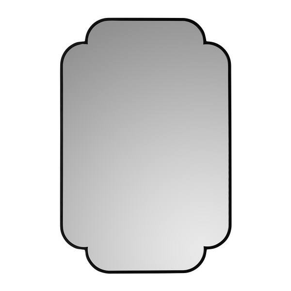 MacLuu Rectangle Scalloped Decorative Wall Mirror - 24" x 35.8" - Black | Bed Bath & Beyond