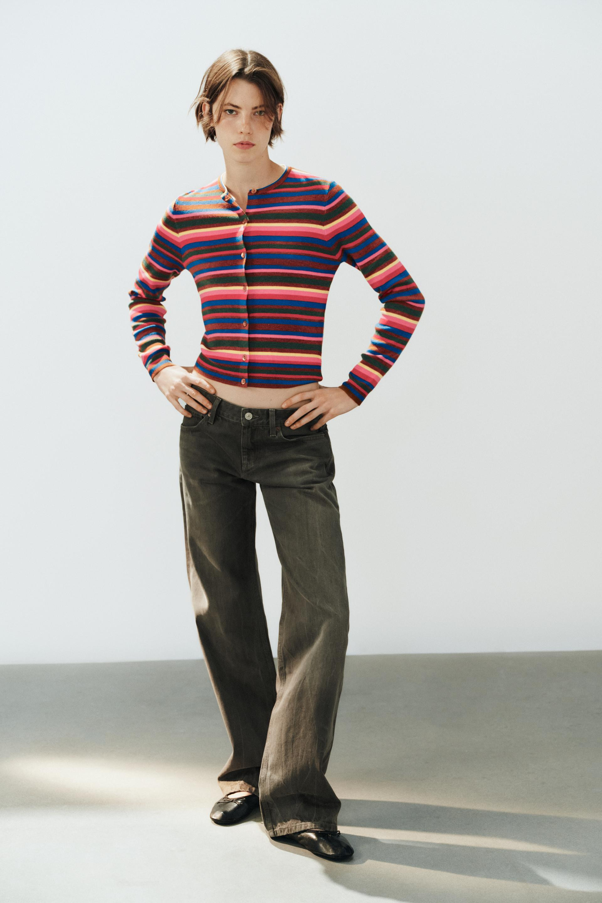 Zara - Striped Cardigan - Multicolored - S - Woman | Zara US