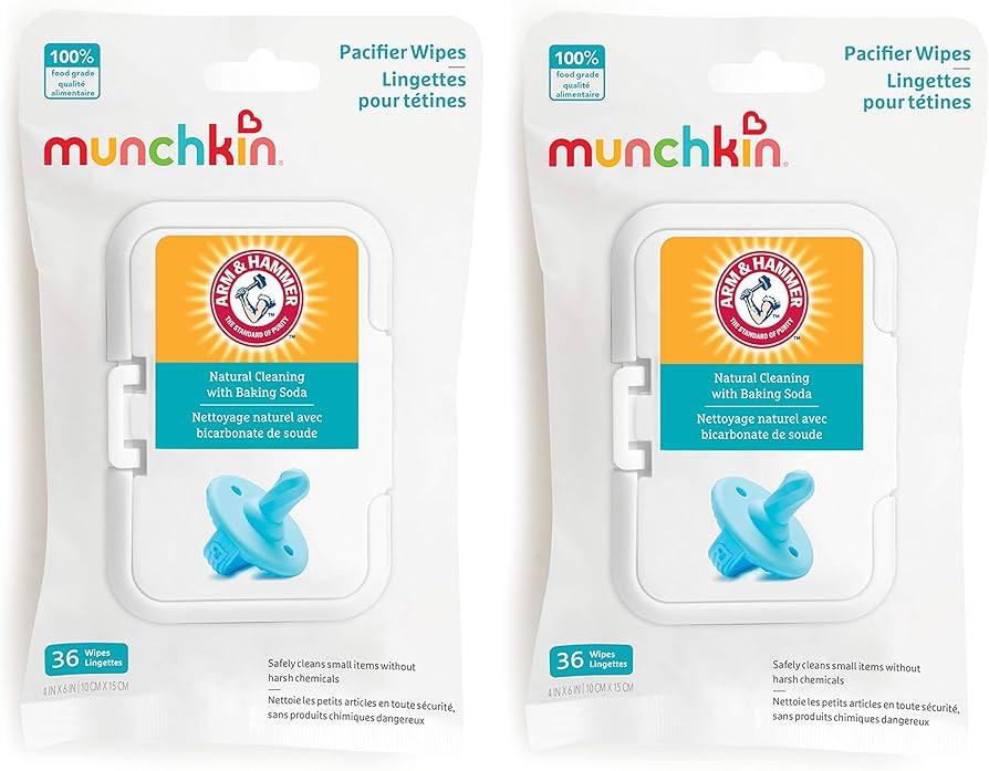 Munchkin Arm & Hammer Pacifier Wipes - Safely Cleans Breast Pump Parts and Feeding Essentials for... | Amazon (US)