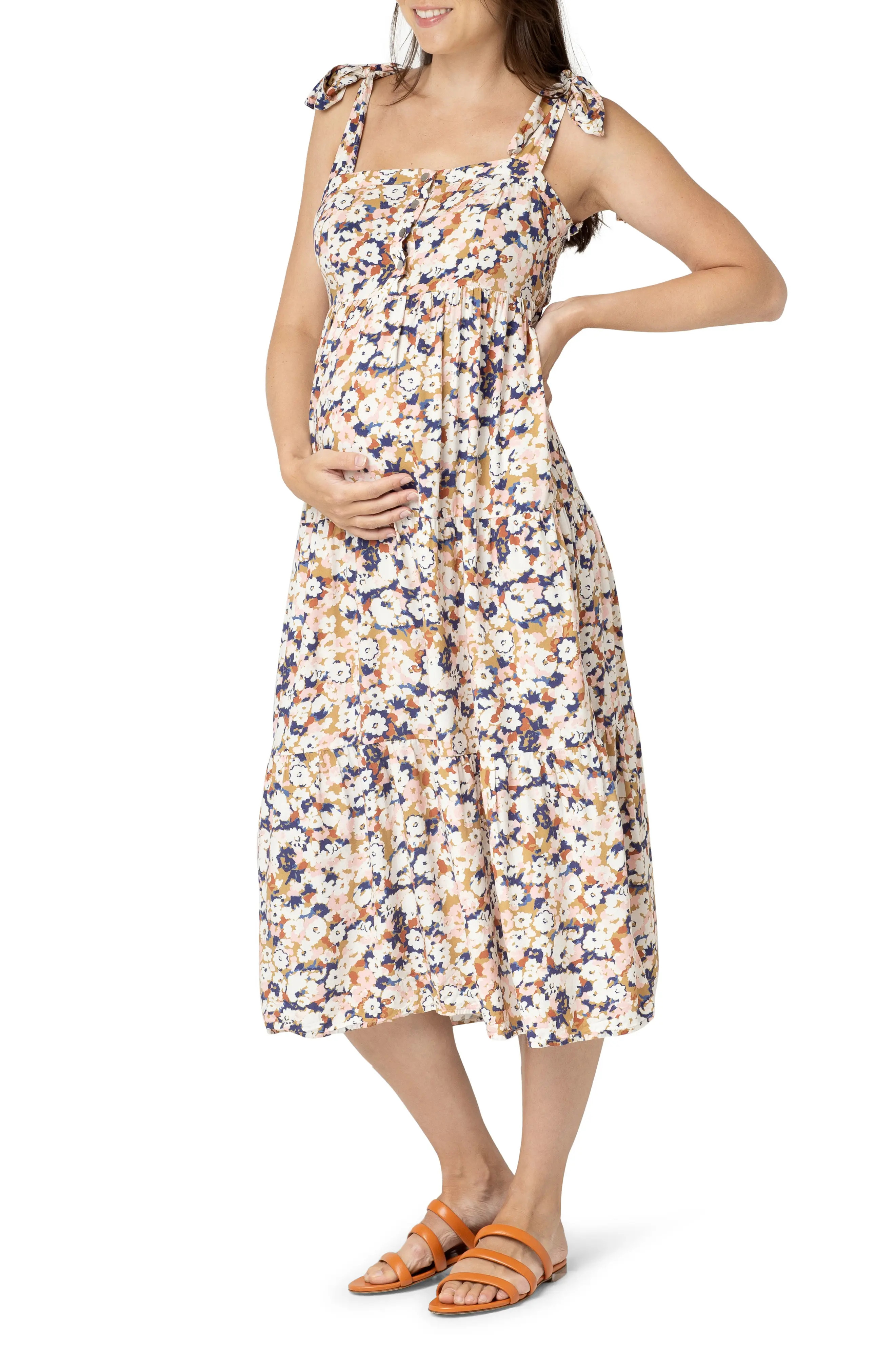 Nom Maternity Ana Maternity/Nursing Sundress in Bloom at Nordstrom, Size Small | Nordstrom