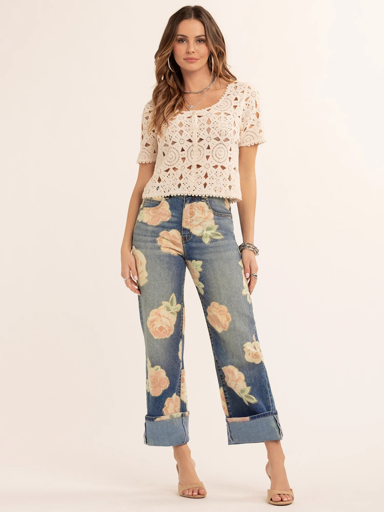 Jessica Simpson Women's Zinnia Wide Leg Boyfriend Jeans, Sizes 2-16 - Walmart.com | Walmart (US)