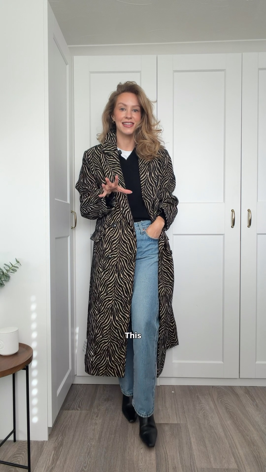 Zebra print coat, straight leg jeans, autumn outfit, ankle boots, cashmere knit

#LTKuk #LTKautumn #LTKstyletip