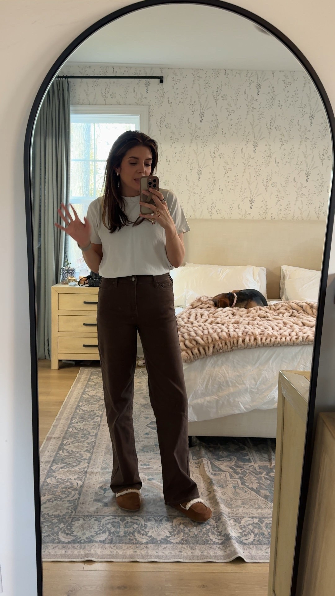 Restock alert! 🚨 our favorite elastic back brown pants are restocked! $16! I suggest sizing down one. I wear an XS. 

#LTKOver40 #LTKSaleAlert #LTKFindsUnder50